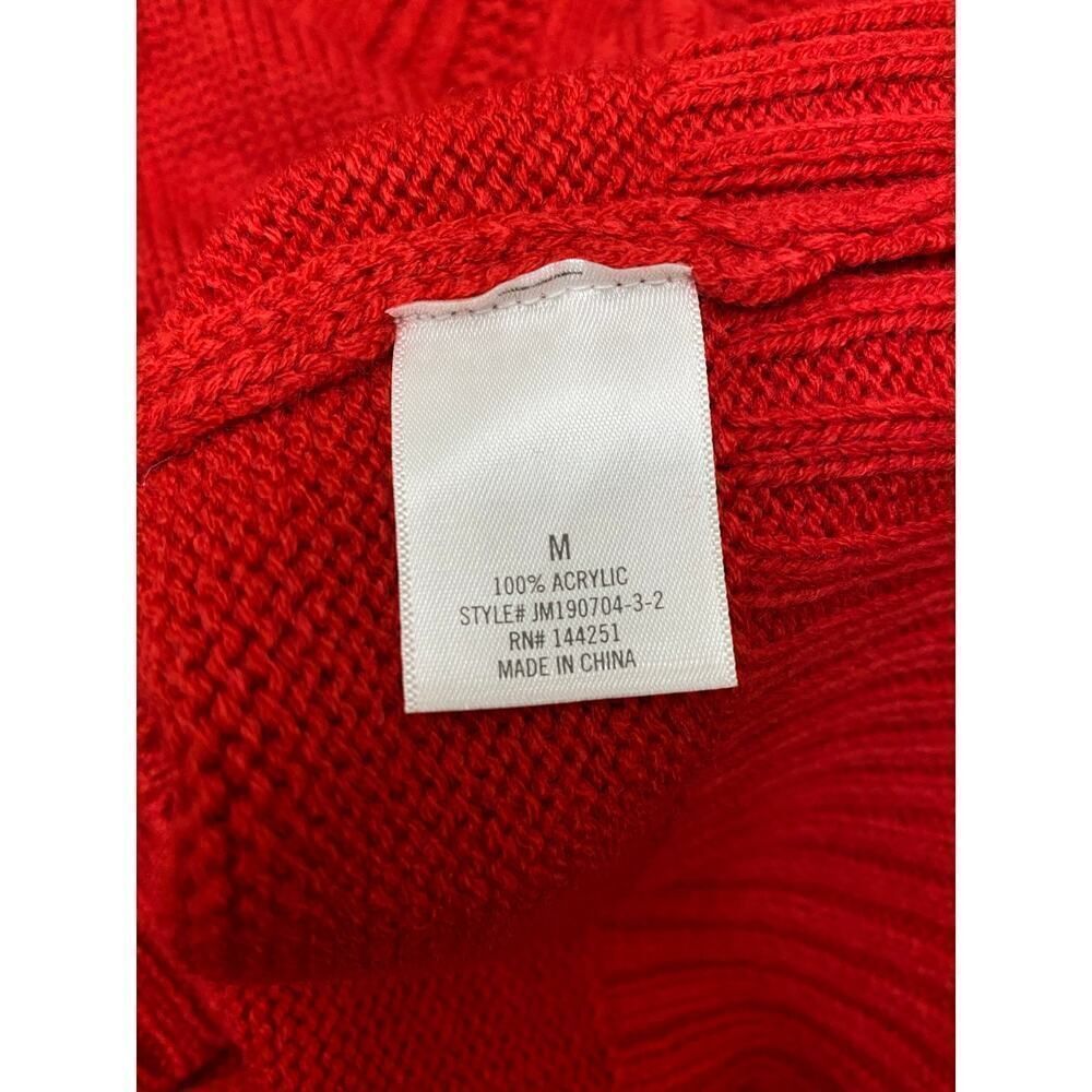 Harper Heritage Francesca's Red Knit Mini Sweater Dress Red Long Sleeve Size M - Picture 8 of 9